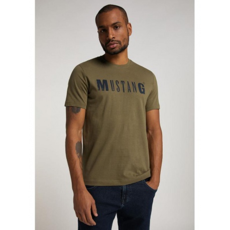 Mustang Pánské triko LOGO tee khaki 1005454/6358 - khaki - XL