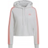 Adidas Dámská mikina 3S FT CRO HD HC9132 - šedá - L